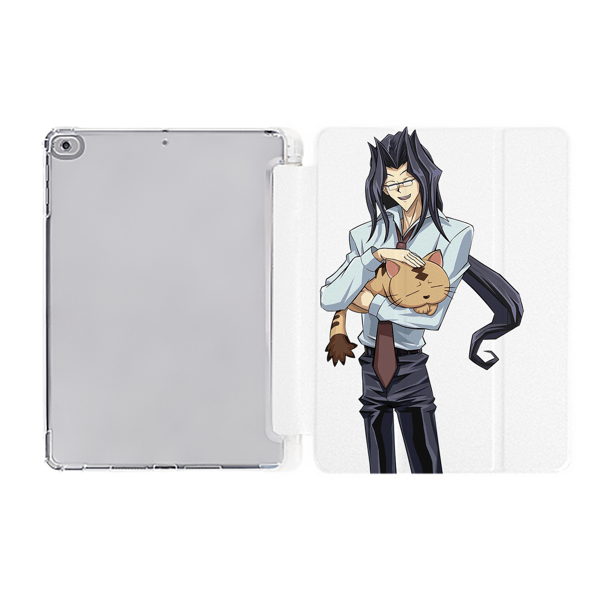 （画像用） 遊☆戯☆王 Yu-Gi-Oh! IPad ケース ペン収納付き 三つ折りスタンド PUレザー×シリコン 対応機種9.5/10.5/10.9インチ